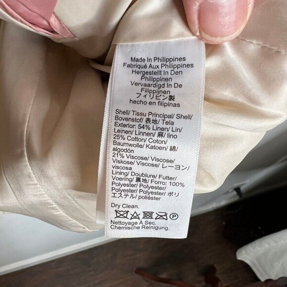 J.Crew Womens $158 Contrast Vest Linen Blend Dried Wheat Size 6 BZ872 - Picture 5 of 10